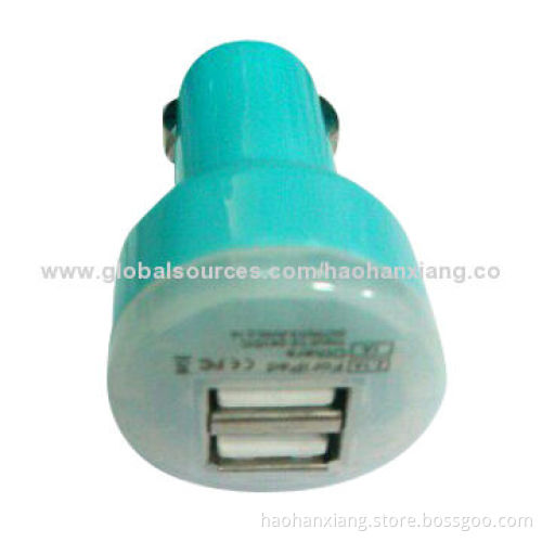2.1A Dual USB Car Charger for iPhone 5, 5s, Samsung